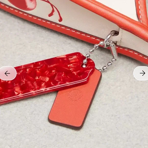 New Coach Ergo Bag In Coachtopia Leather With Cherry - Picture 7 of 9